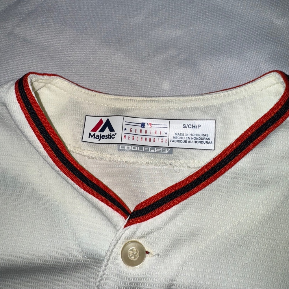 San Francisco Giants Majestic Official Cool Base Jersey Tan Size S - Picture 6 of 6